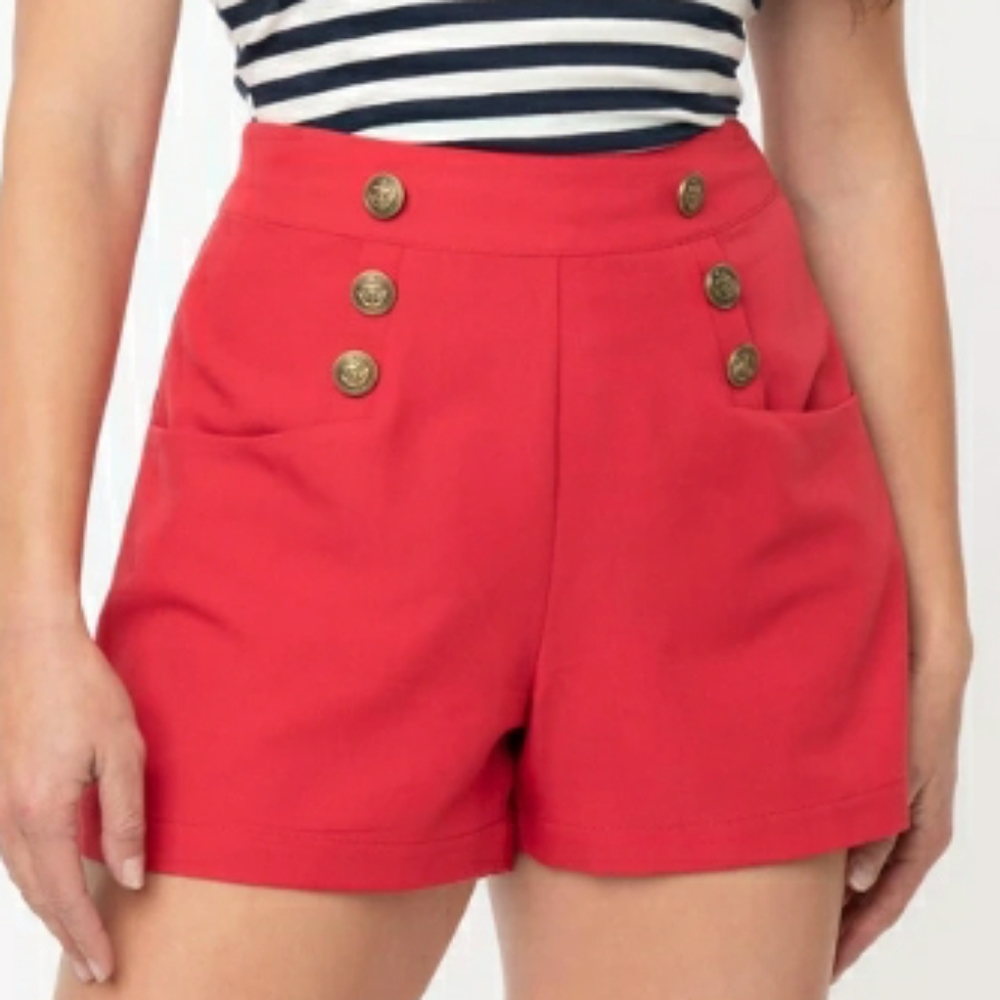 Jump Pink High Waisted Nautical Sailor Shorts